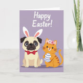 Festive Animal Friends Easter Card カード (正面)