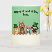 Festive Animal Friends Faux Gold Card カード (黄色い花)