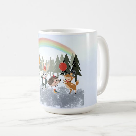 Festive animals コーヒーマグカップ (正面右)