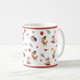 Festive animals コーヒーマグカップ