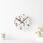 Festive animals ラウンド壁時計 (ホーム)