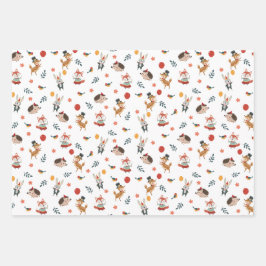 Festive animals ラッピングペーパーシート