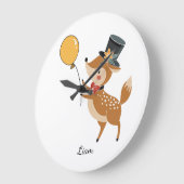 Festive animals - Fawn ラージ壁時計 (傾斜)