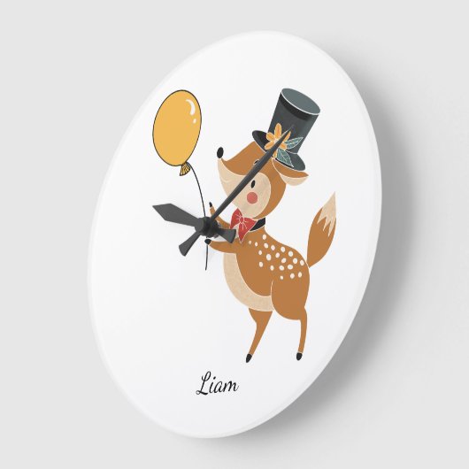 Festive animals - Fawn ラージ壁時計 (傾斜)