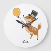 Festive animals - Fawn ラージ壁時計 (正面)