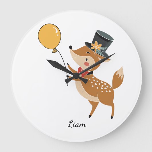 Festive animals - Fawn ラージ壁時計 (正面)