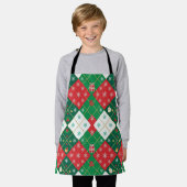Festive Argyle Cheer Christmas Apron エプロン (着用した状態)