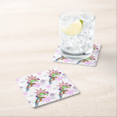 Festive Axlotl スクエアペーパーコースター (インサイチュ)