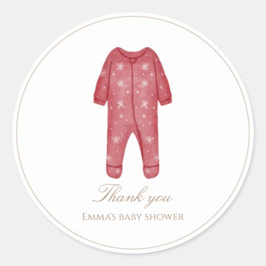 Festive Baby Boy Shower Sticker ラウンドシール (正面)