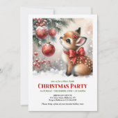 Festive baby deer Christmas kids invite printable  招待状 (正面)
