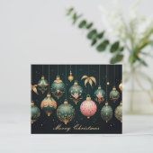 Festive Baubles Christmas Greeting Card ポストカード (スタンド正面)