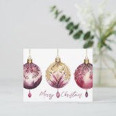 Festive Baubles Christmas Greeting Card ポストカード (スタンド正面)