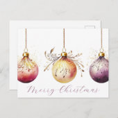 Festive Baubles Christmas Greeting Card ポストカード (正面/裏面)