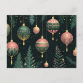 Festive Baubles Christmas Greeting Card ポストカード (正面)