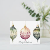 Festive Baubles Christmas Greeting Card ポストカード (スタンド正面)