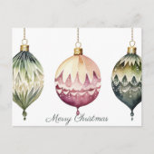 Festive Baubles Christmas Greeting Card ポストカード (正面)