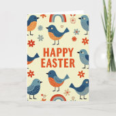 Festive Birds Springtime Card カード (正面)