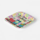 Festive Birthday  Balloon Train Birthday ペーパープレート (傾斜あり)