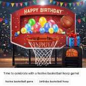 Festive Birthday Basketball with Balloons  バスケットボール