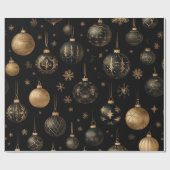 Festive Black And Gold ラッピングペーパー (フラット)