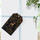 Festive BLACK GOLD Deer Christmas ギフトタグ