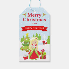 Festive Blonde Haired Christmas Princess ギフトタグ
