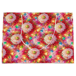 Festive Bloom Energy – Leuchtende Blumen  ラージペーパーバッグ