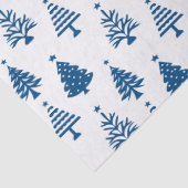 Festive Blue and White Christmas Tree Pattern 薄葉紙 (詳細)