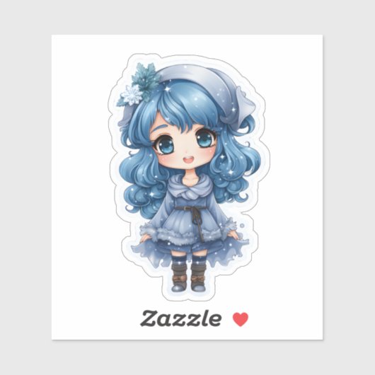 Festive Blue Character Spreading Christmas Cheer シール (シート)
