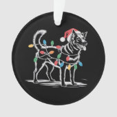 Festive Blue Heeler Christmas Holiday Cattle Dog  オーナメント (正面)