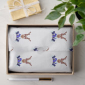 Festive Blue Kasky Christmas Reindeer 薄葉紙 (ギフト)