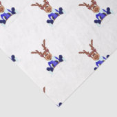 Festive Blue Kasky Christmas Reindeer 薄葉紙 (詳細)