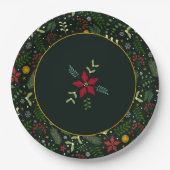 Festive Botanical Christmas Plate  ペーパープレート (正面)