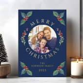 Festive Botanical Photo Christmas Foil 箔シーズンカード