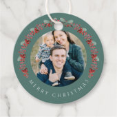Festive Botanical Wreath Photo Christmas フェイバータグ (正面)