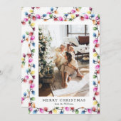 Festive Bright Colorful Christmas Lights Photo シーズンカード (正面/裏面)