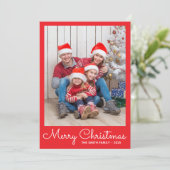 Festive Bright Red Photo シーズンカード (スタンド正面)