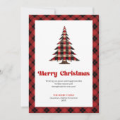 Festive Buffalo Check Christmas Greeting Design シーズンカード (正面)