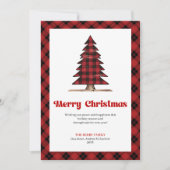 Festive Buffalo Check Christmas Tree Greeting Card シーズンカード (正面)