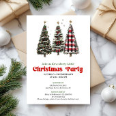 Festive buffalo Christmas tree editable invitation 招待状
