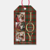 Festive Buffalo Plaid 3 Photos collage Christmas ギフトタグ (正面)