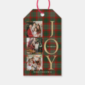 Festive Buffalo Plaid 3 Photos collage Christmas ギフトタグ (裏面)