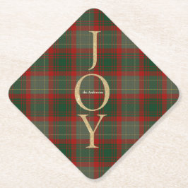 Festive Buffalo Plaid 3 Photos collage Christmas ペーパーコースター