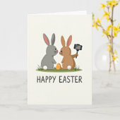 Festive Bunny Celebration Card カード (黄色い花)