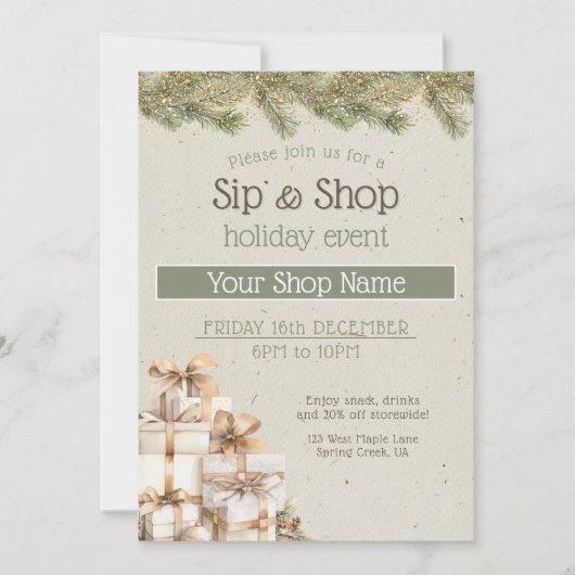 Festive business Holiday Event marketing 招待状 (正面)