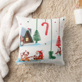 Festive Cabin Christmas scene クッション (ブランケット)