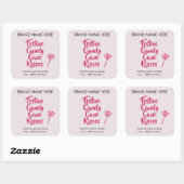 Festive Candy Cane Kisses | Modern Candle Labels スクエアシール (シート)