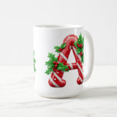 Festive Candy Cane Letter コーヒーマグカップ (正面右)