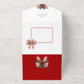 Festive Candy Cane Merry Christmas One Photo オールインワン招待状 (外側)