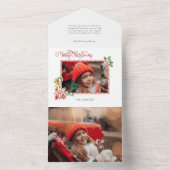 Festive Candy Cane Merry Christmas One Photo オールインワン招待状 (内側)
